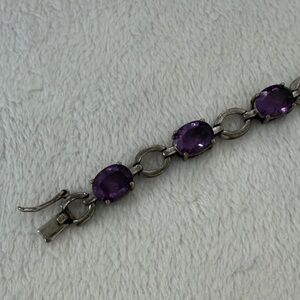925 Silver and Amethyst Bracelet